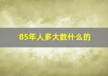 85年人多大数什么的