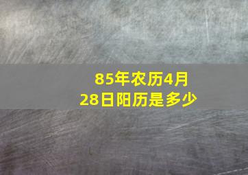 85年农历4月28日阳历是多少