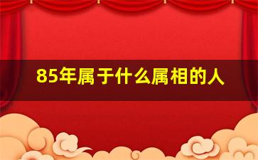 85年属于什么属相的人