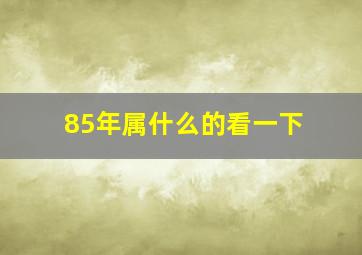 85年属什么的看一下