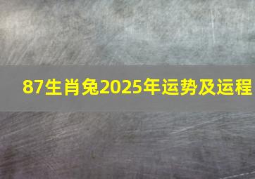 87生肖兔2025年运势及运程