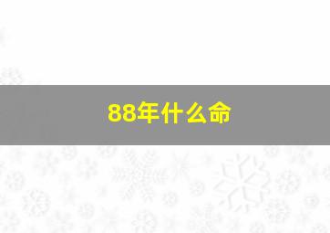 88年什么命