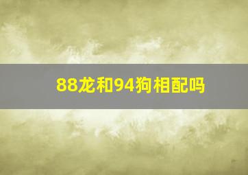 88龙和94狗相配吗