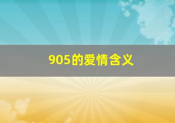 905的爱情含义