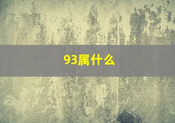 93属什么