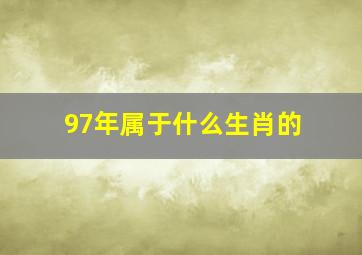 97年属于什么生肖的