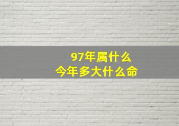 97年属什么今年多大什么命