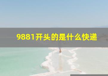 9881开头的是什么快递