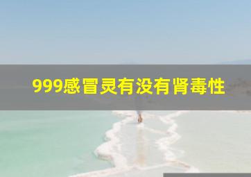 999感冒灵有没有肾毒性