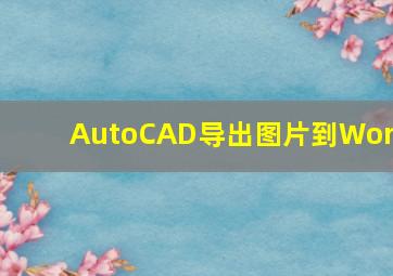 AutoCAD导出图片到Word