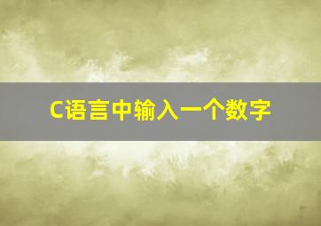 C语言中输入一个数字