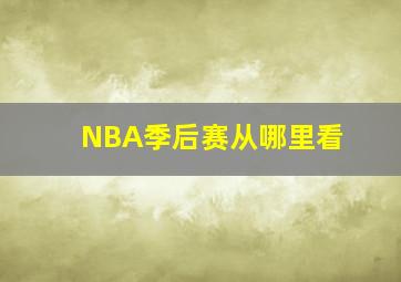 NBA季后赛从哪里看