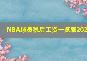 NBA球员税后工资一览表2024