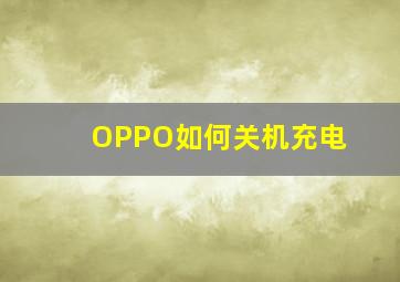 OPPO如何关机充电