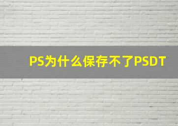 PS为什么保存不了PSDT