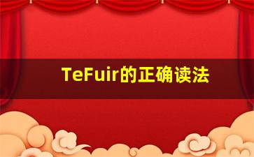 TeFuir的正确读法