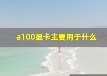 a100显卡主要用于什么