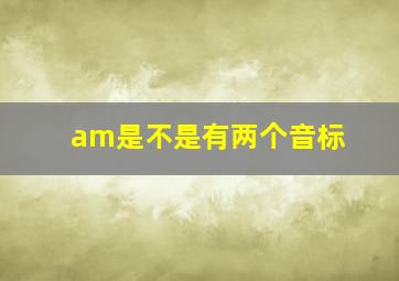 am是不是有两个音标