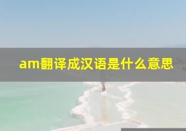 am翻译成汉语是什么意思