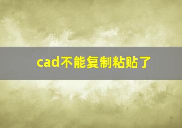 cad不能复制粘贴了