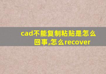 cad不能复制粘贴是怎么回事,怎么recover