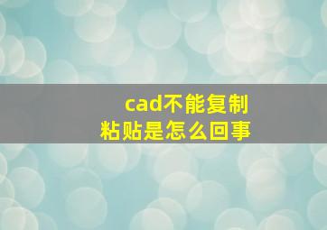 cad不能复制粘贴是怎么回事