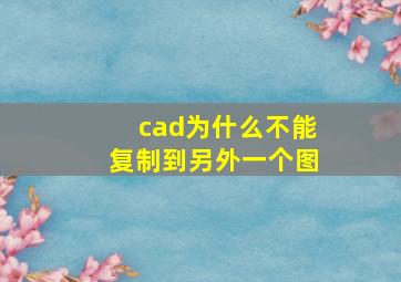 cad为什么不能复制到另外一个图