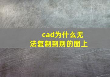 cad为什么无法复制到别的图上