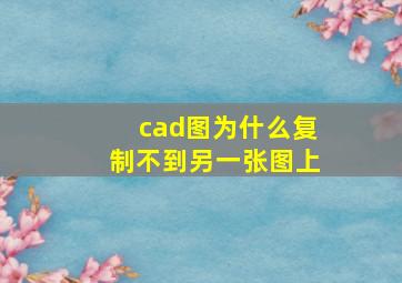 cad图为什么复制不到另一张图上