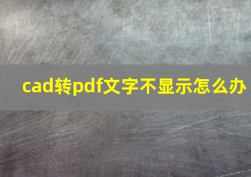 cad转pdf文字不显示怎么办