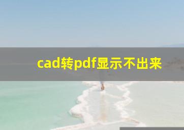 cad转pdf显示不出来