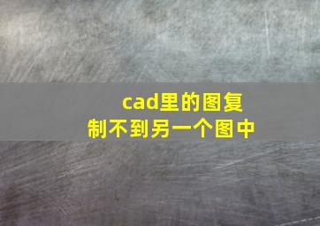 cad里的图复制不到另一个图中