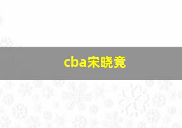 cba宋晓竞