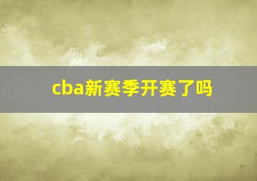 cba新赛季开赛了吗