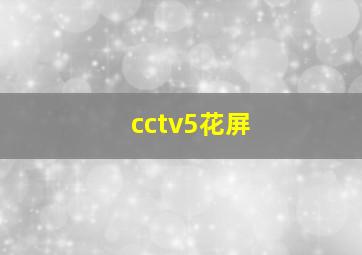 cctv5花屏