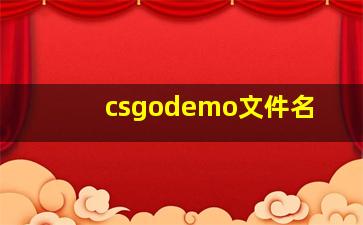 csgodemo文件名