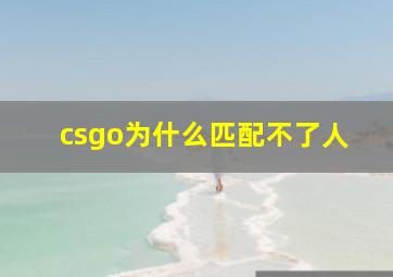 csgo为什么匹配不了人