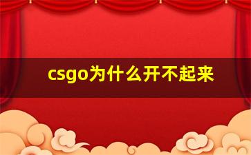 csgo为什么开不起来