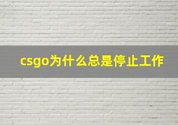 csgo为什么总是停止工作