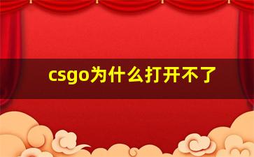 csgo为什么打开不了