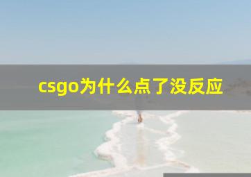 csgo为什么点了没反应