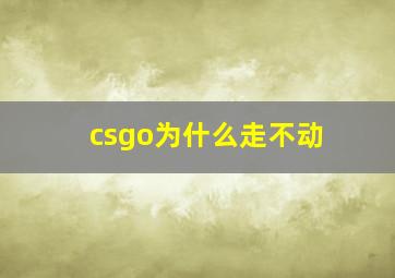 csgo为什么走不动