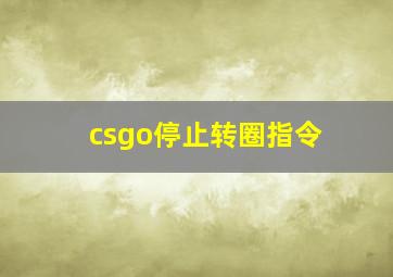 csgo停止转圈指令