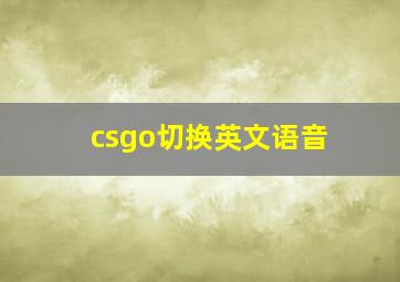 csgo切换英文语音