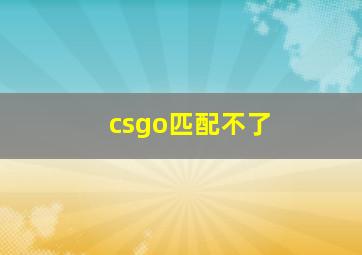 csgo匹配不了