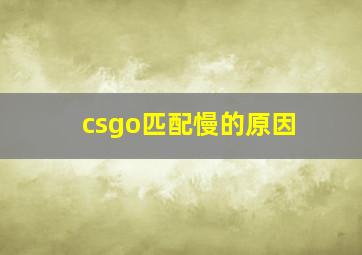 csgo匹配慢的原因