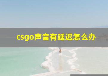 csgo声音有延迟怎么办