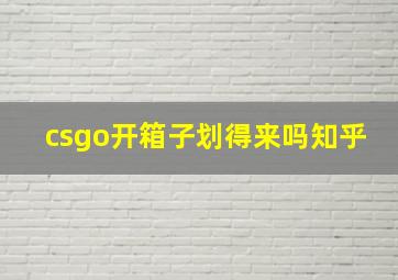 csgo开箱子划得来吗知乎