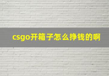 csgo开箱子怎么挣钱的啊