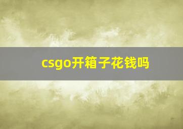 csgo开箱子花钱吗